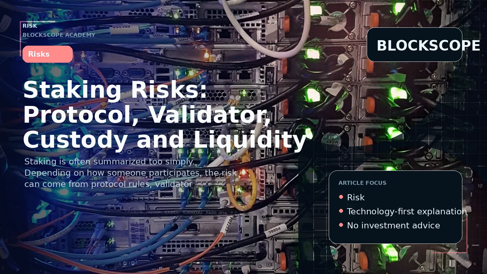 Staking Risks: Protocol, Validator, Custody and Liquidity